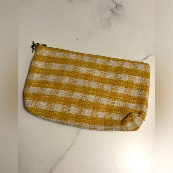 Mustard Yellow Gingham Makeup Bag - Picture 2 of 6
